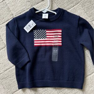 GAP Navy Sweater with American Flag Design